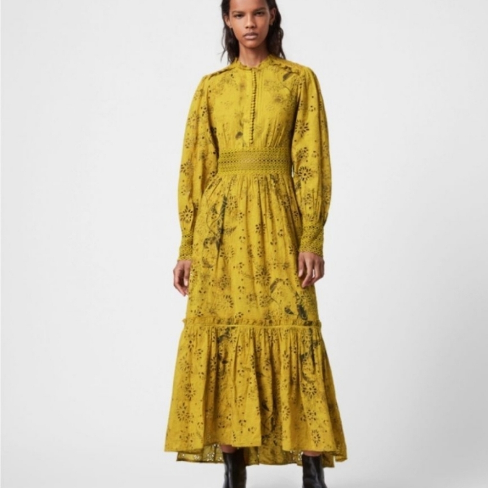 ALLSAINTS Sia Demoir Broderie Garden Dress